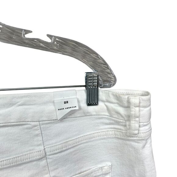 Good American Women Jeans Good Waist Stretch Distressed Raw White Plus Sz 22 - Picture 7 of 7